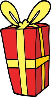 Bir insan tarafından çizilmiş karalama Noel hediyesi.