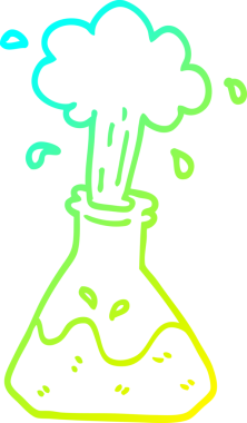 Bir insan tarafından çizilmiş bir karikatür bilim deneyinin soğuk gradyan çizimi