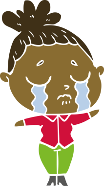 Bir insan tarafından çizilmiş düz renkli karikatür.