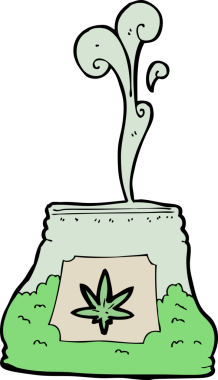 Bir insan tarafından çizilmiş ot torbası.