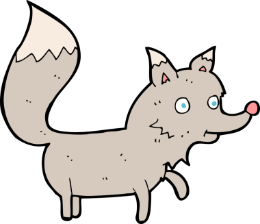 Bir insan tarafından çizilmiş bir kurt yavrusu.