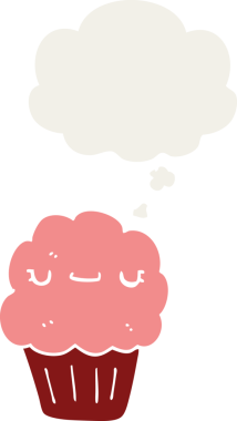 Düşünce baloncuklu çizgi film keki insan tarafından çizilmiş.