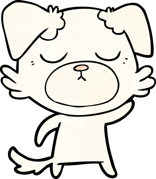 Bir insan tarafından çizilmiş şirin bir çizgi film köpeği.