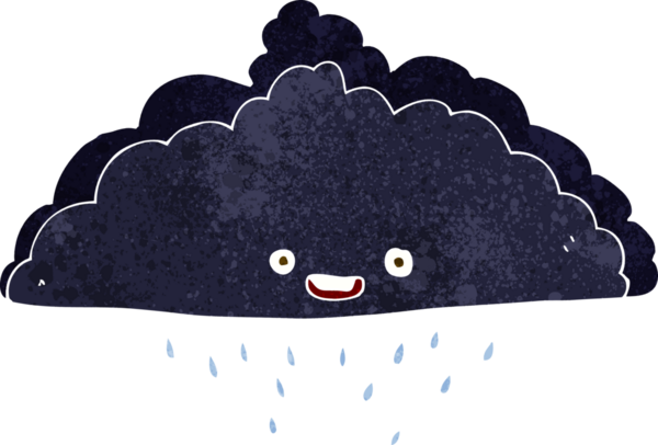 bir insan tarafından çizilmiş yağmur bulutu