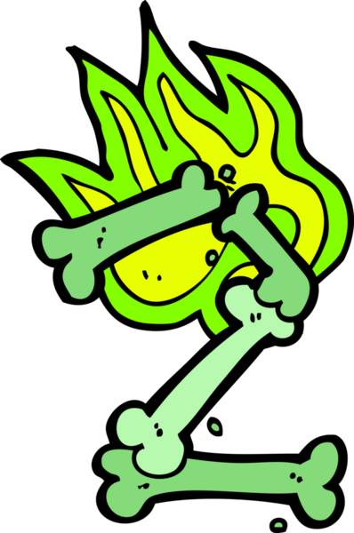 Bir insan tarafından çizilmiş bir cadılar bayramı kemik numarası.