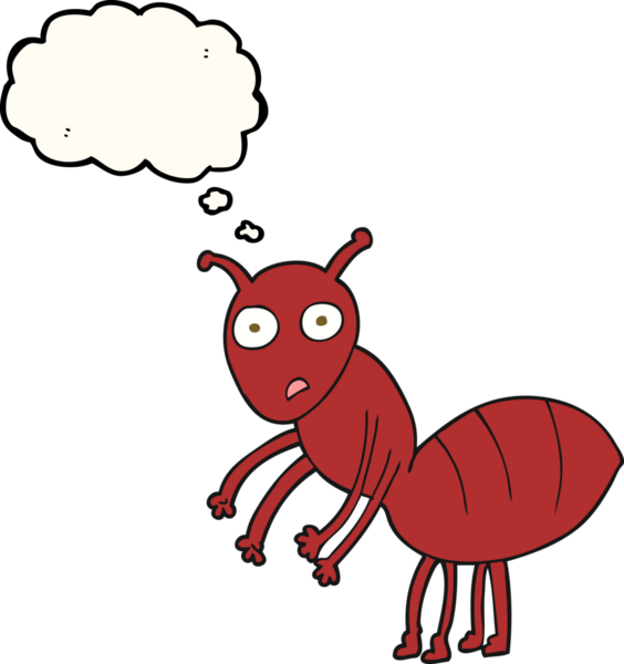 Bir insan tarafından çizilmiş serbest çizim balon karınca.