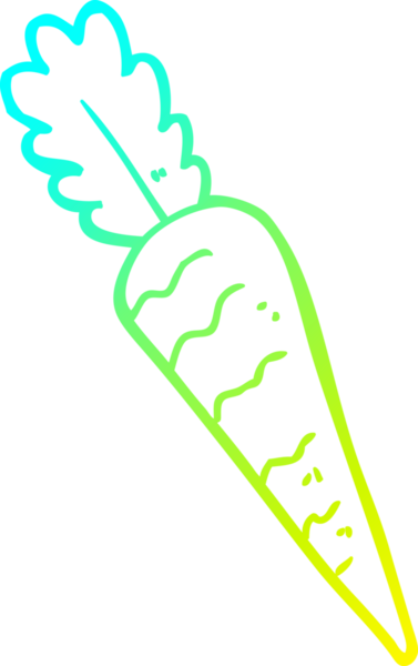 Bir insan tarafından çizilmiş bir havuç karikatürü.