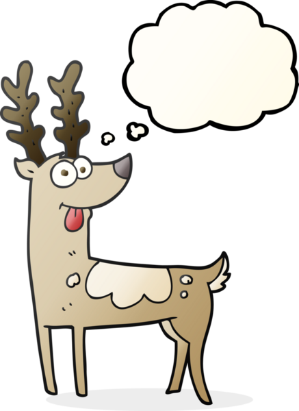 Bir insan tarafından çizilmiş serbest çizim balon karikatür ren geyiği.