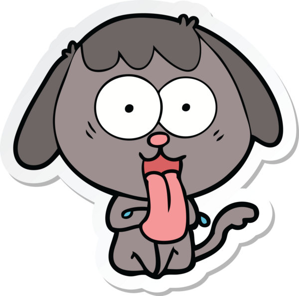 Bir insan tarafından çizilmiş şirin bir köpeğin çıkartması.