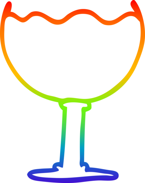 Gökkuşağı gradyan çizgisi bir insan tarafından çizilmiş bir bardak içki.