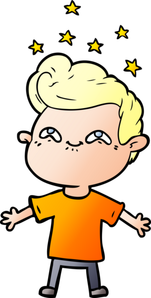 Bir insan tarafından çizilmiş mutlu çizgi film çocuğu.