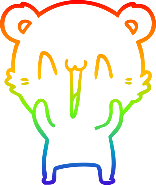 gökkuşağı gradyanı çizimi bir insan tarafından çizilmiş mutlu ayı karikatürü