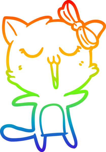 gökkuşağı gradyanı çizimi bir insan tarafından çizilmiş çizgi film kedisi