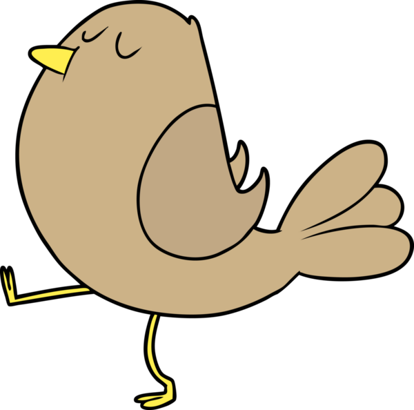 Bir insan tarafından çizilmiş çizgi film kuşu.