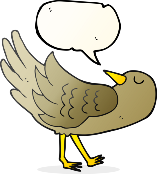Bir insan tarafından çizilmiş serbest konuşma balonu karikatür kuşu