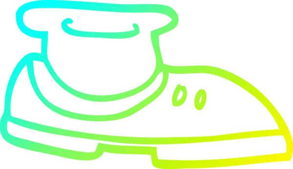 Bir insan tarafından çizilmiş çoraplı çizgi film ayakkabısı çizimi.