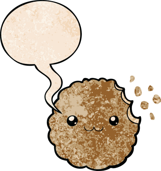 bir insan tarafından çizilmiş eski moda konuşma baloncuklu çizgi film bisküvisi