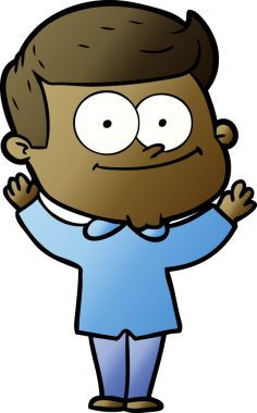 Bir insan tarafından çizilmiş mutlu bir adam.