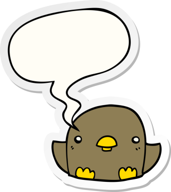 Bir insan tarafından çizilmiş konuşma balonu çıkartmalı karikatür pilici.