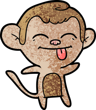 Bir insan tarafından çizilmiş komik çizgi maymun.