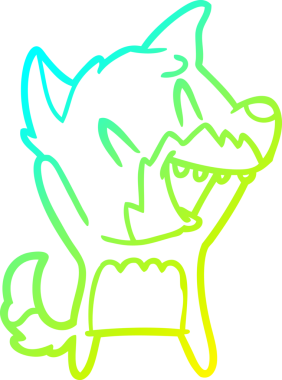 Bir insan tarafından çizilmiş gülen tilki çizgi filmi.