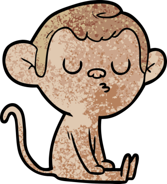 Bir insan tarafından çizilmiş çizgi maymun.