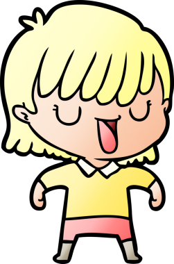 Bir insan tarafından çizilmiş karikatür kadın.