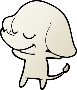 Bir insan tarafından çizilmiş gülümseyen bir fil.