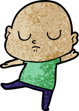 bir insan tarafından çizilmiş kel bir adam.