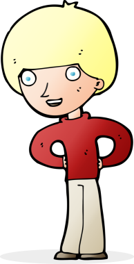 Bir insan tarafından çizilmiş kalçaları olan mutlu çocuk çizgi filmi.