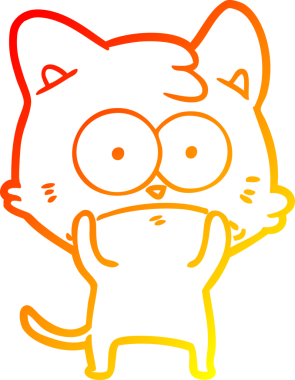 Bir insan tarafından çizilen çizgi film karakterinin sıcak gradyan çizimi