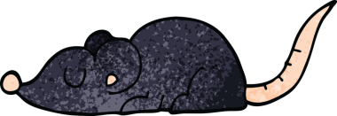 bir insan tarafından çizilmiş siyah bir fare