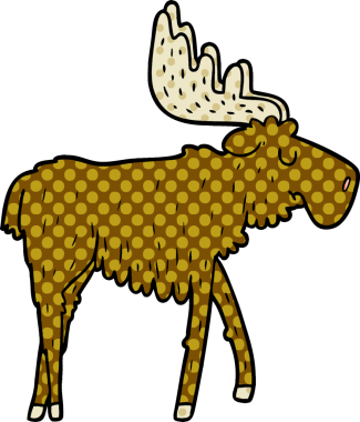 Bir insan tarafından çizilmiş çizgi film geyiği.