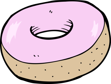 Bir insan tarafından çizilmiş çizgi film çöreği.