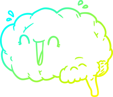 Bir insan tarafından çizilmiş bir çizgi film beyninin soğuk gradyan çizimi