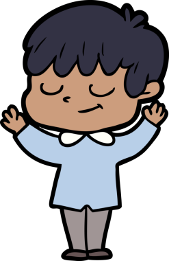 Bir insan tarafından çizilmiş mutlu çocuk çizgi filmi.