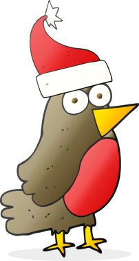 Bir insan tarafından çizilmiş robin karikatürü.