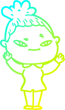 Bir insan tarafından çizilmiş bir karikatür kadın çizimi.