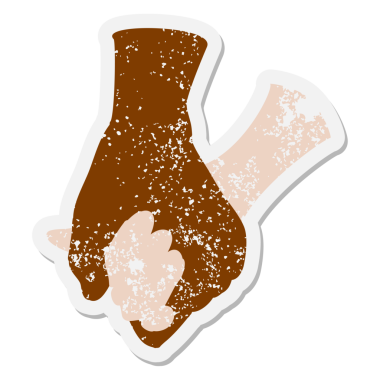 Bir insan tarafından çizilmiş grunge çıkartması.