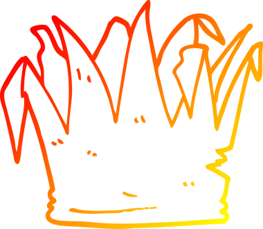 Bir insan tarafından çizilmiş bir çizgi film çiziminin sıcak gradyan çizimi.