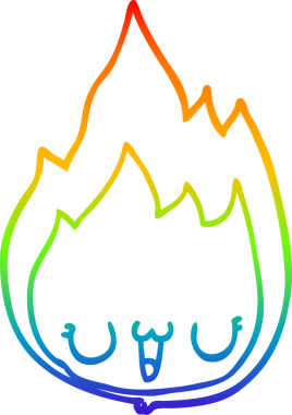 gökkuşağı gradyan çizgi çizimi bir insan tarafından çizilmiş bir çizgi film alevi