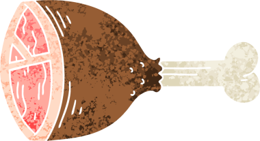 Bir insan tarafından çizilmiş garip bir çizgi film et kemiği.