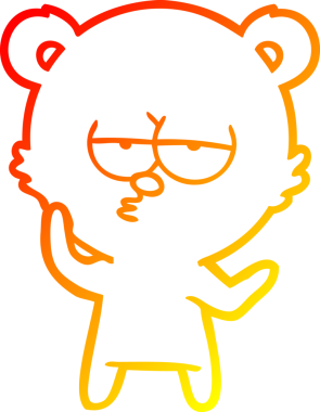 Bir insan tarafından çizilmiş, sıkılmış bir ayı çizgi filminin sıcak gradyanı.