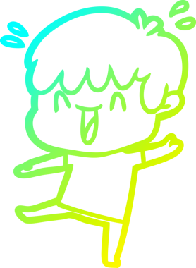 Bir insan tarafından çizilmiş gülen bir çizgi film karakteri çizimi.