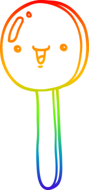 gökkuşağı gradyanı çizimi bir insan tarafından çizilmiş bir lolipop