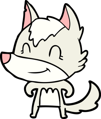 Bir insan tarafından çizilmiş dost canlısı bir kurt.