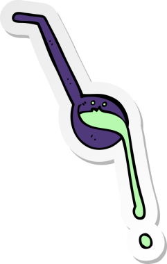 Bir insan tarafından çizilmiş karikatür kepçesinin çıkartması