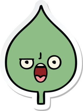 Bir insan tarafından çizilmiş sevimli bir çizgi film yaprağının çıkartması.