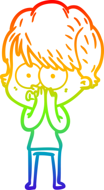 gökkuşağı gradyan çizimi bir insan tarafından çizilmiş bir karikatür kadın