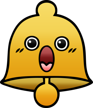 bir insan tarafından çizilmiş bir çanın gölgelenmiş karikatürü